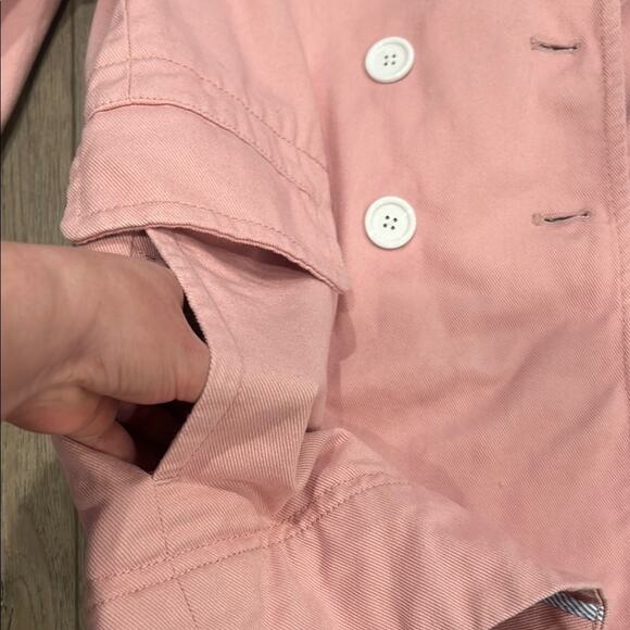 J. Crew Women’s 100% Cotton Pale Pink Peacoat Feminine White Buttons Size 8 - Picture 13 of 13